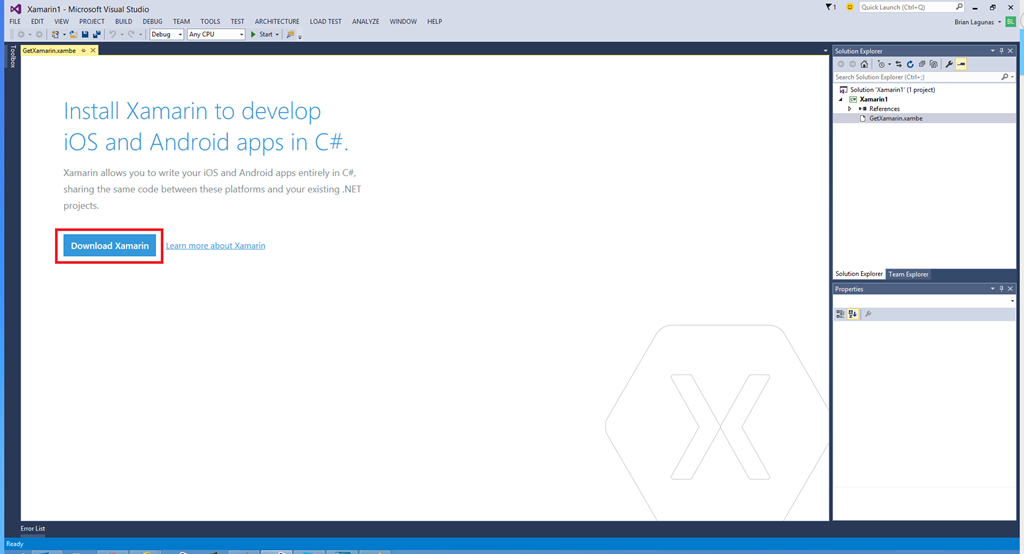 how to install xamarin for visual studio 2015