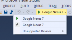Nexus 7 debugging Android app from Visual Studio