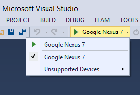 Nexus 7 debugging Android app from Visual Studio