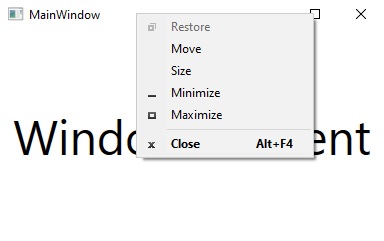 WPF Window ContextMenu