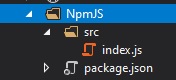 new npmjs, src, and index.js file structure on a blazor application that uses npm packages